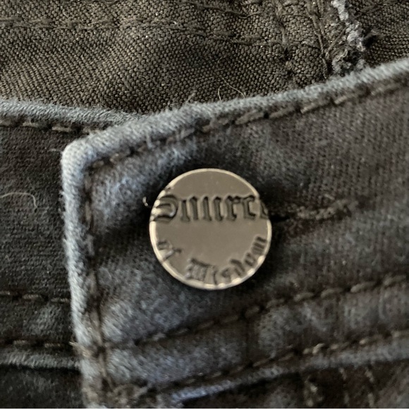 Source of Wisdom Size 28 High Rise London Skinny Black Jeans Inseam 33 inches - Picture 4 of 10